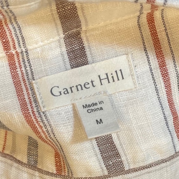 Garnet Hill Striped Linen Button Down Shirt - Picture 7 of 9